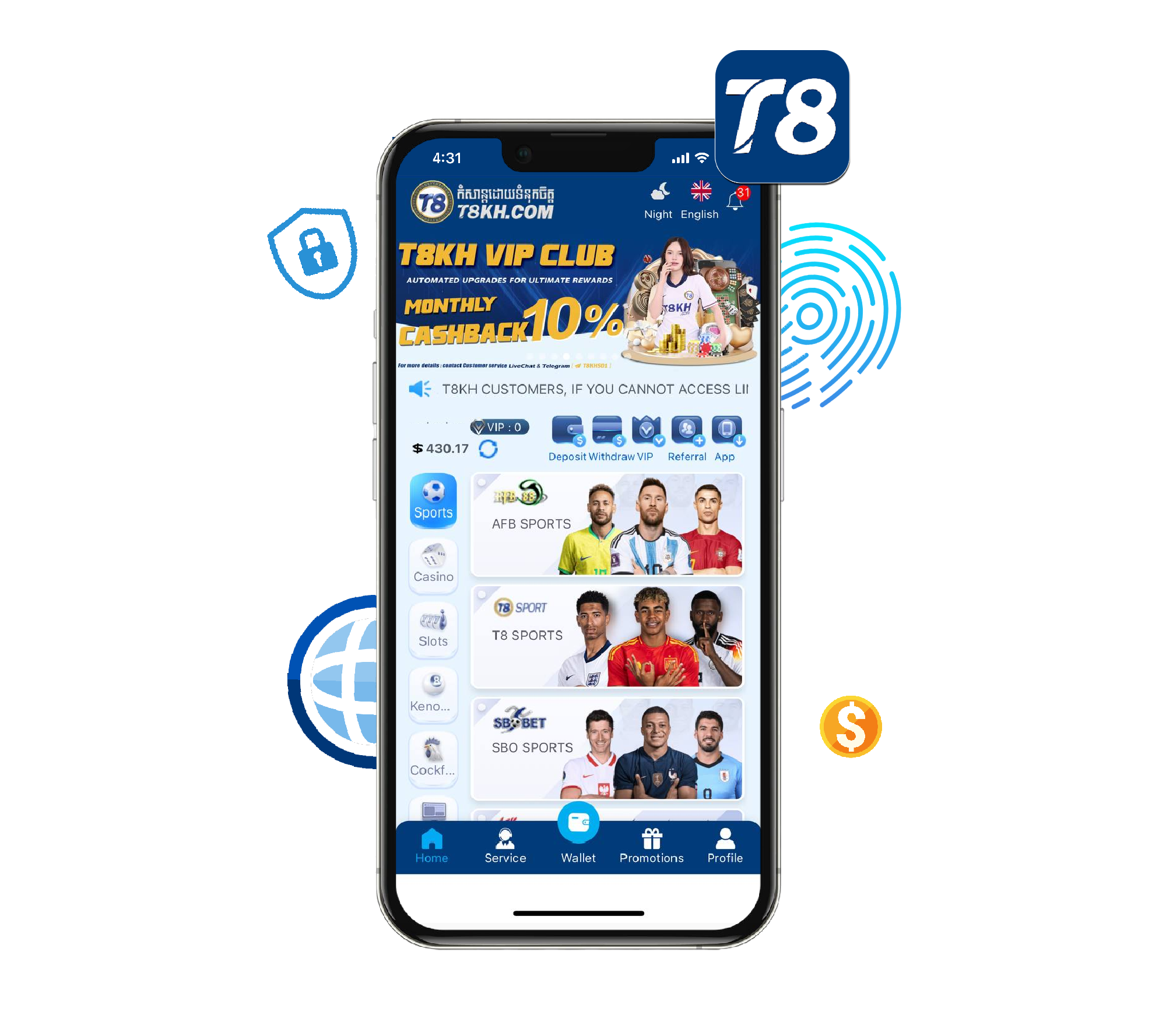 T8KH App on Phone